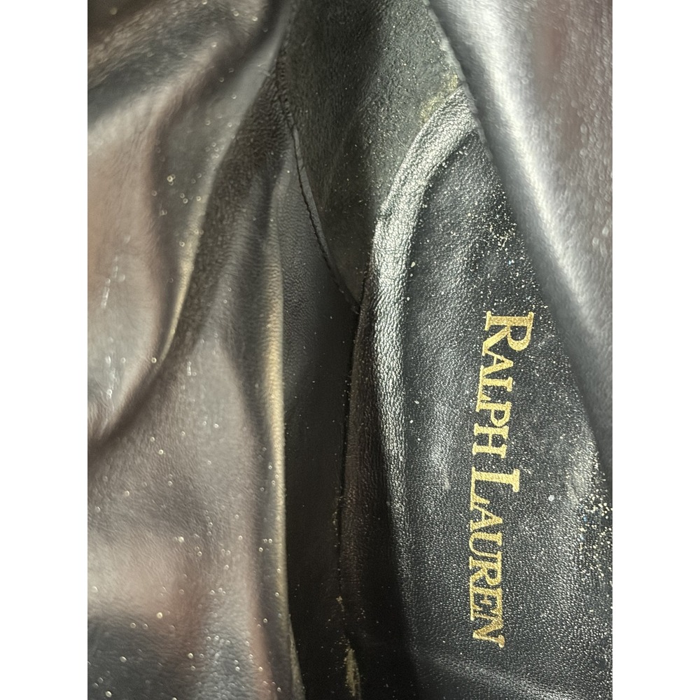 Ralph Lauren Collection Kelsey Boots 7B Black Leather Pointed Toe Stiletto Italy - Picture 6 of 10